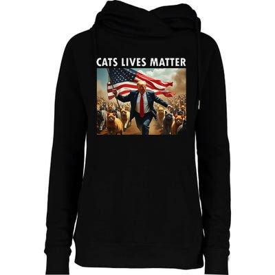 Funny Cat Lives Matter Pres Election 2024 Cats Dogs Pets Gift Womens Funnel Neck Pullover Hood