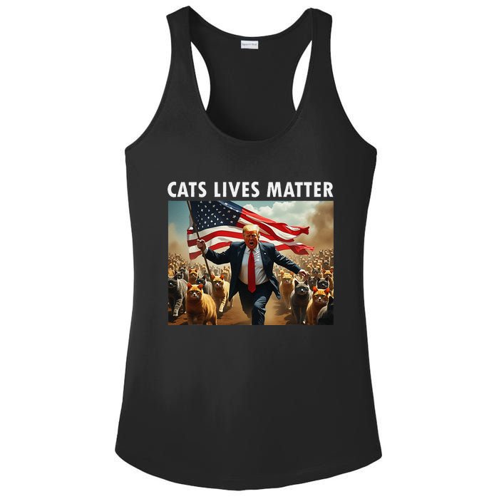 Funny Cat Lives Matter Pres Election 2024 Cats Dogs Pets Gift Ladies PosiCharge Competitor Racerback Tank