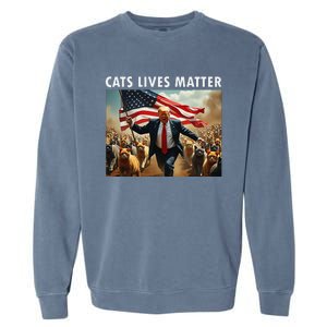 Funny Cat Lives Matter Pres Election 2024 Cats Dogs Pets Gift Garment-Dyed Sweatshirt