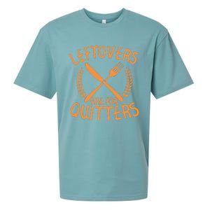 Funny Cute Leftovers Are For Quitters Thanksgiving Turkey Sueded Cloud Jersey T-Shirt