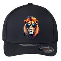 Funny Colorful Lion In Sunglasses Lions Flexfit Unipanel Trucker Cap