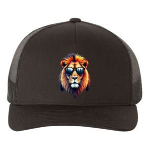 Funny Colorful Lion In Sunglasses Lions Yupoong Adult 5-Panel Trucker Hat