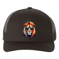 Funny Colorful Lion In Sunglasses Lions Yupoong Adult 5-Panel Trucker Hat