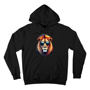 Funny Colorful Lion In Sunglasses Lions Hoodie