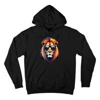 Funny Colorful Lion In Sunglasses Lions Hoodie