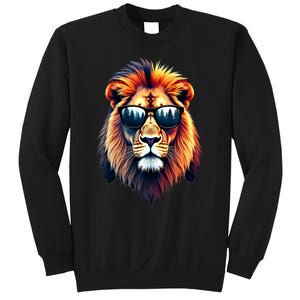 Funny Colorful Lion In Sunglasses Lions Sweatshirt