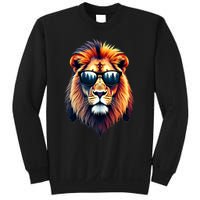 Funny Colorful Lion In Sunglasses Lions Sweatshirt