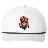 Funny Colorful Lion In Sunglasses Lions Snapback Five-Panel Rope Hat