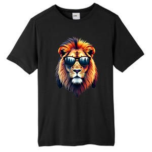 Funny Colorful Lion In Sunglasses Lions Tall Fusion ChromaSoft Performance T-Shirt