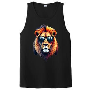 Funny Colorful Lion In Sunglasses Lions PosiCharge Competitor Tank