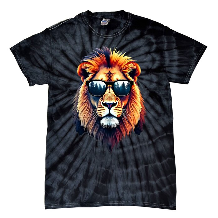 Funny Colorful Lion In Sunglasses Lions Tie-Dye T-Shirt