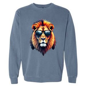 Funny Colorful Lion In Sunglasses Lions Garment-Dyed Sweatshirt