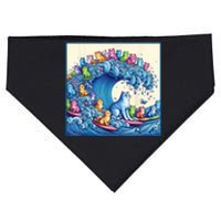 Funny Cat Lovers Kamala Harris Blue Cats Wave Funny Blue Cats Wave For Kamala USA-Made Doggie Bandana