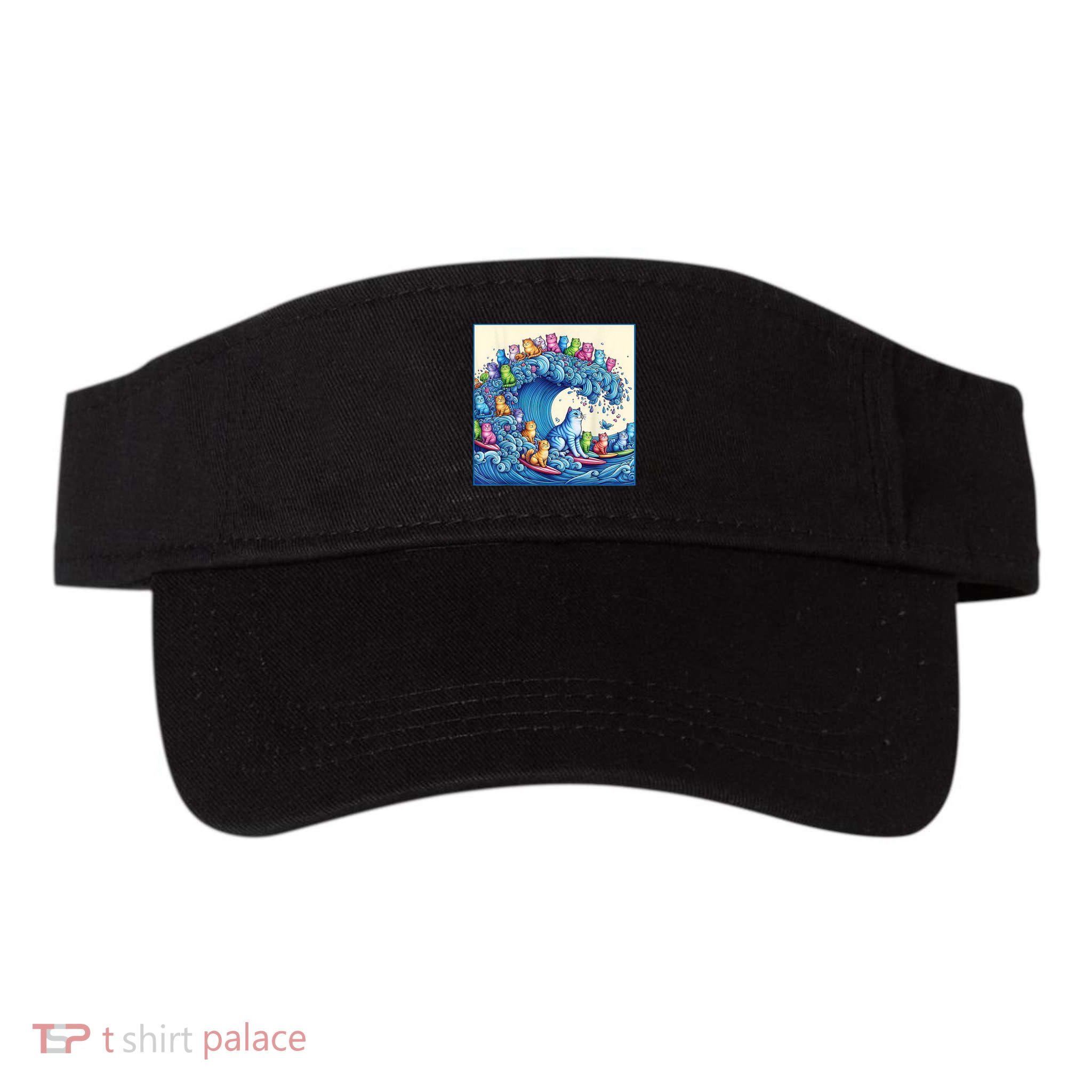 Funny Cat Lovers Kamala Harris Blue Cats Wave Funny Blue Cats Wave For Kamala Visor