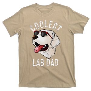 Funny Coolest Lab Dad Gift For White Labrador Dog Lover T-Shirt