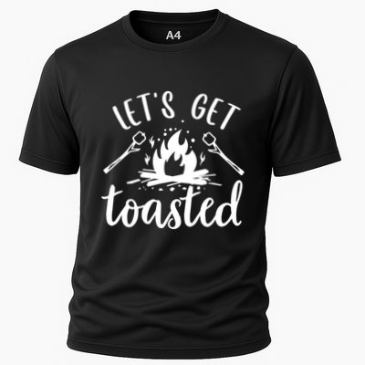 Funny Camping LetS Get Toasted Cool Campers Gift Performance Shirt