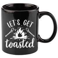 Funny Camping LetS Get Toasted Cool Campers Gift 11oz C Handle Ceramic Mug