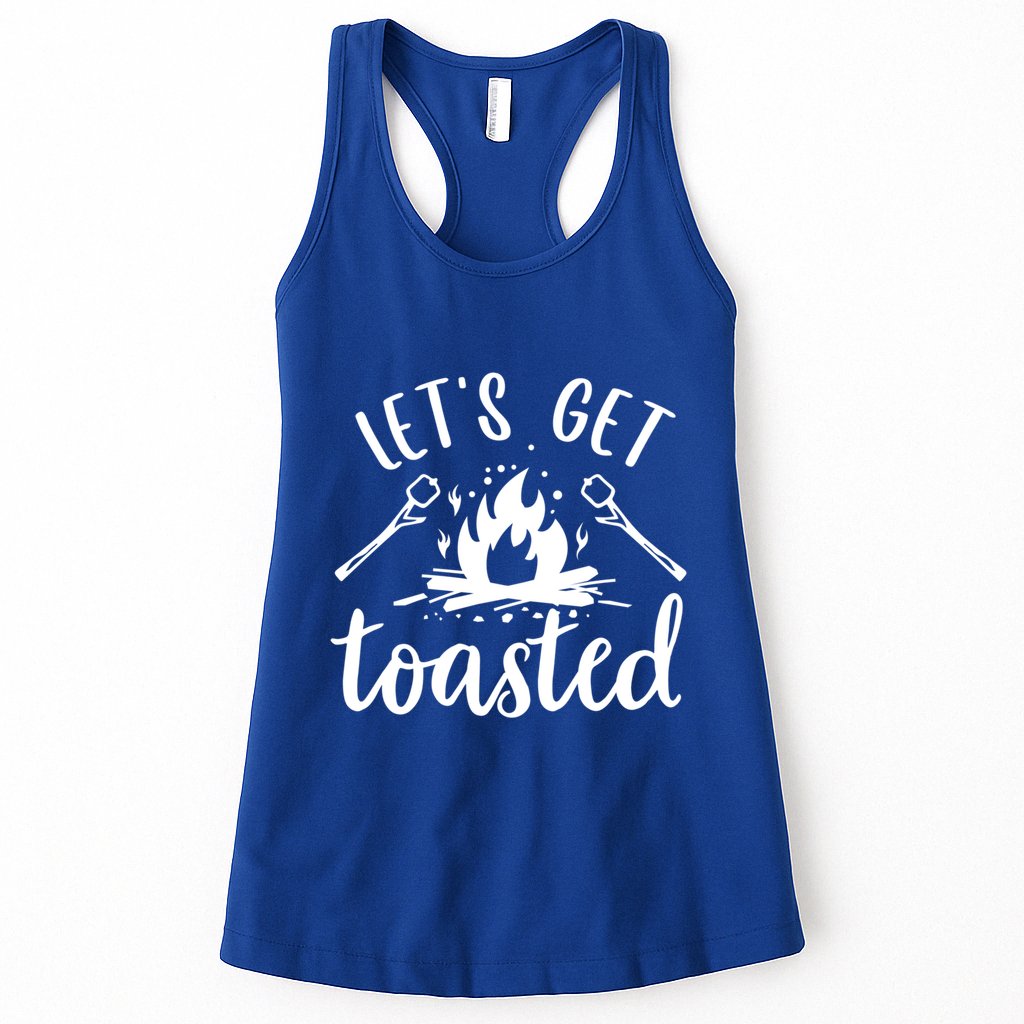 Funny Camping LetS Get Toasted Cool Campers Gift Womens Tank Top