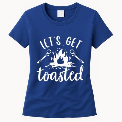 Funny Camping LetS Get Toasted Cool Campers Gift Womens T-Shirt