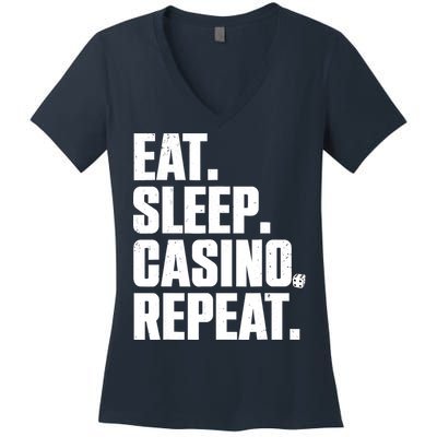 Funny Casino Lover Design For  Wo Casino Gambler Poker Women's V-Neck T-Shirt