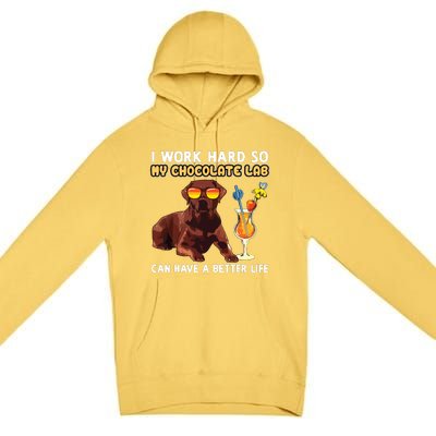 Funny Chocolate Lab Design Chocolate Labrador Lovers Premium Pullover Hoodie