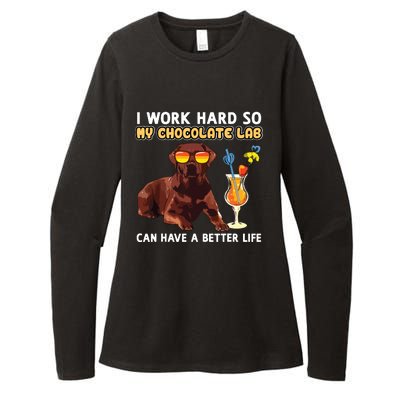 Funny Chocolate Lab Design Chocolate Labrador Lovers Womens CVC Long Sleeve Shirt