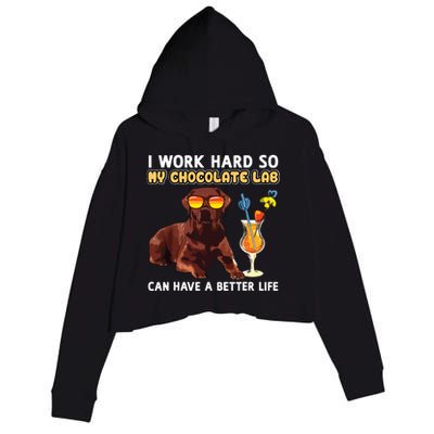 Funny Chocolate Lab Design Chocolate Labrador Lovers Crop Fleece Hoodie