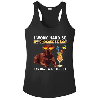 Funny Chocolate Lab Design Chocolate Labrador Lovers Ladies PosiCharge Competitor Racerback Tank