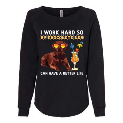 Funny Chocolate Lab Design Chocolate Labrador Lovers Womens California Wash Sweatshirt