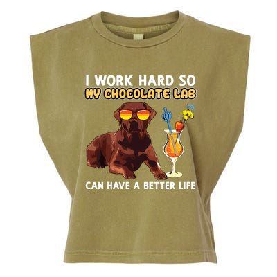 Funny Chocolate Lab Design Chocolate Labrador Lovers Garment-Dyed Women's Muscle Tee