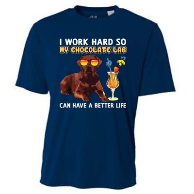 Funny Chocolate Lab Design Chocolate Labrador Lovers Cooling Performance Crew T-Shirt