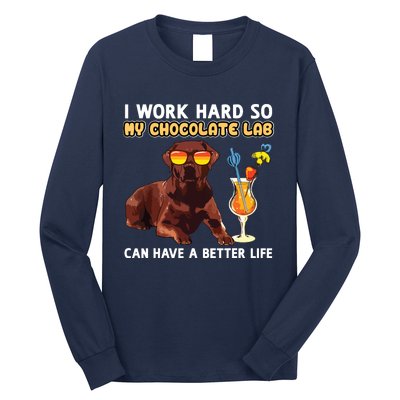 Funny Chocolate Lab Design Chocolate Labrador Lovers Long Sleeve Shirt