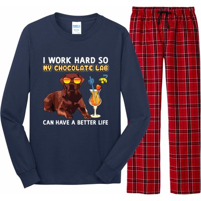 Funny Chocolate Lab Design Chocolate Labrador Lovers Long Sleeve Pajama Set