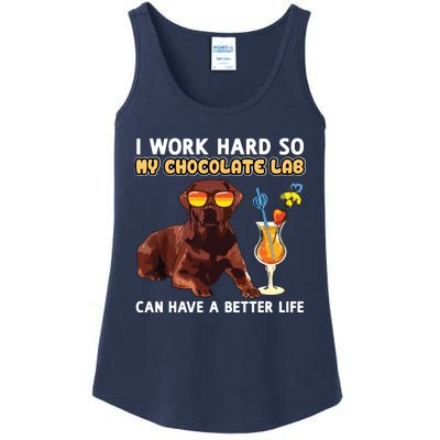 Funny Chocolate Lab Design Chocolate Labrador Lovers Ladies Essential Tank