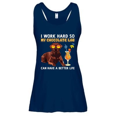 Funny Chocolate Lab Design Chocolate Labrador Lovers Ladies Essential Flowy Tank