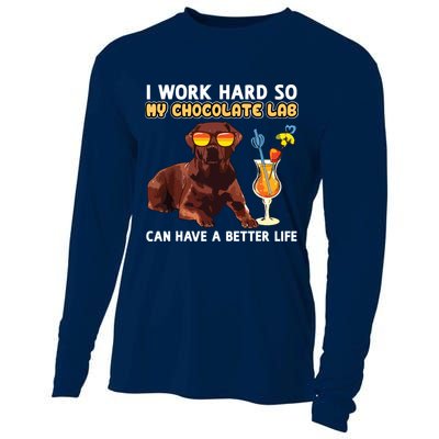 Funny Chocolate Lab Design Chocolate Labrador Lovers Cooling Performance Long Sleeve Crew