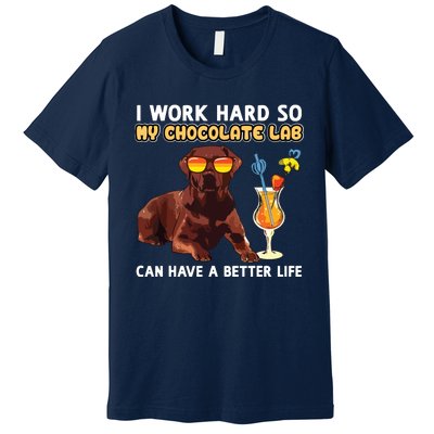 Funny Chocolate Lab Design Chocolate Labrador Lovers Premium T-Shirt