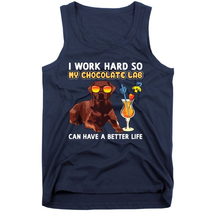 Funny Chocolate Lab Design Chocolate Labrador Lovers Tank Top