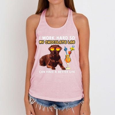 Funny Chocolate Lab Design Chocolate Labrador Lovers Women's Knotted Racerback Tank