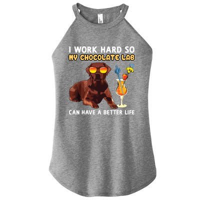 Funny Chocolate Lab Design Chocolate Labrador Lovers Women's Perfect Tri Rocker Tank