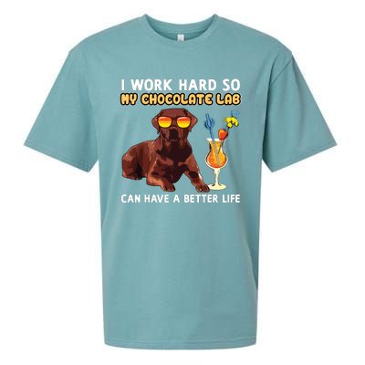 Funny Chocolate Lab Design Chocolate Labrador Lovers Sueded Cloud Jersey T-Shirt