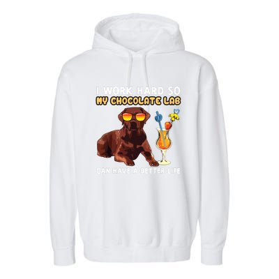 Funny Chocolate Lab Design Chocolate Labrador Lovers Garment-Dyed Fleece Hoodie