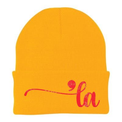 Funny Comma La Kamala Harris Punctuation La Election Vote Knit Cap Winter Beanie