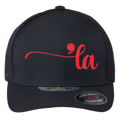 Funny Comma La Kamala Harris Punctuation La Election Vote Flexfit Unipanel Trucker Cap