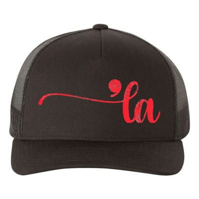 Funny Comma La Kamala Harris Punctuation La Election Vote Yupoong Adult 5-Panel Trucker Hat