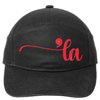 Funny Comma La Kamala Harris Punctuation La Election Vote 7-Panel Snapback Hat