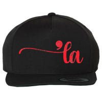 Funny Comma La Kamala Harris Punctuation La Election Vote Wool Snapback Cap