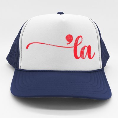 Funny Comma La Kamala Harris Punctuation La Election Vote Trucker Hat