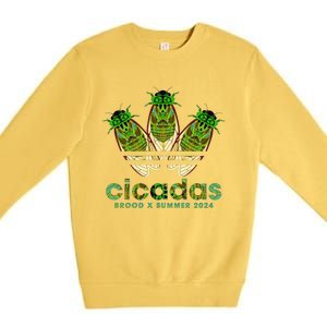 Funny Cicadas Logo Brood X Summer 2024 Premium Crewneck Sweatshirt