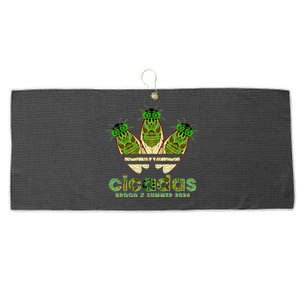 Funny Cicadas Logo Brood X Summer 2024 Large Microfiber Waffle Golf Towel